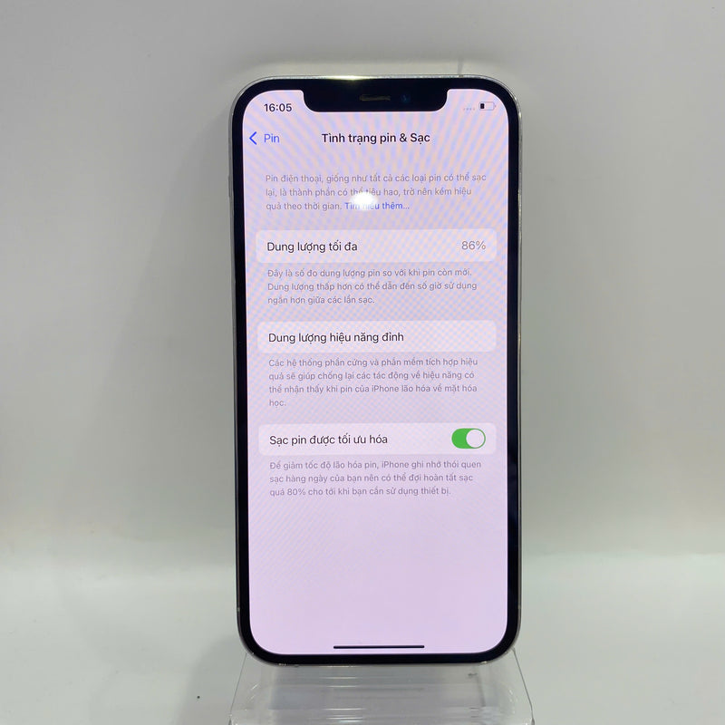 iPhone 12 Pro 128GB Trắng 98% pin 86% Máy đã trả hết tiền mạng dùng như Quốc tế Apple (xước viền) - HH4379
