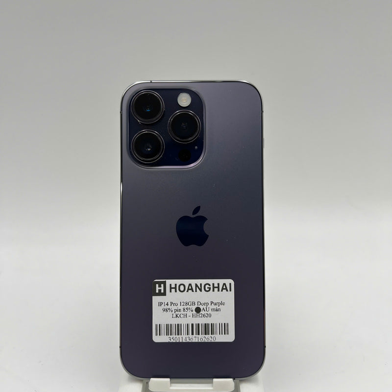 iPhone 14 Pro 128GB Tím 98% pin 85%  Máy đã trả hết tiền mạng dùng như Quốc tế Apple (màn LKCH) - HH2620