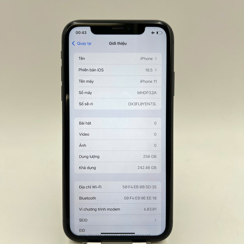 iPhone 11 256GB Đen 98% pin 86% Máy đã trả hết tiền mạng dùng như Quốc tế Apple (đốm 1x) - HH6307