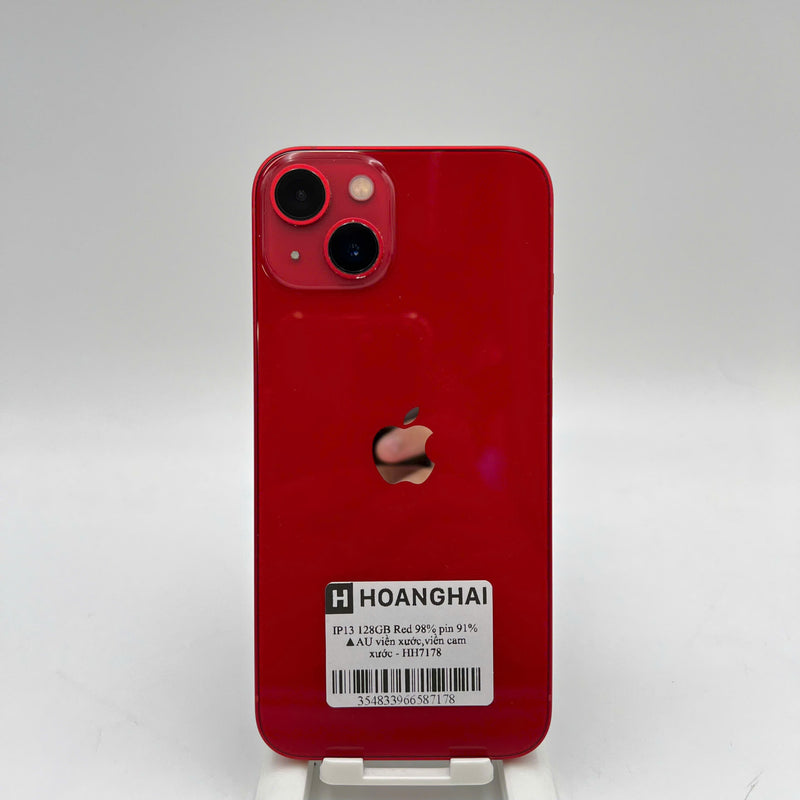 iPhone 13 128GB Đỏ 98% pin 91% Quốc tế từ AU (Không dùng sim AU - viền xước, viền cam xước) - HH7178