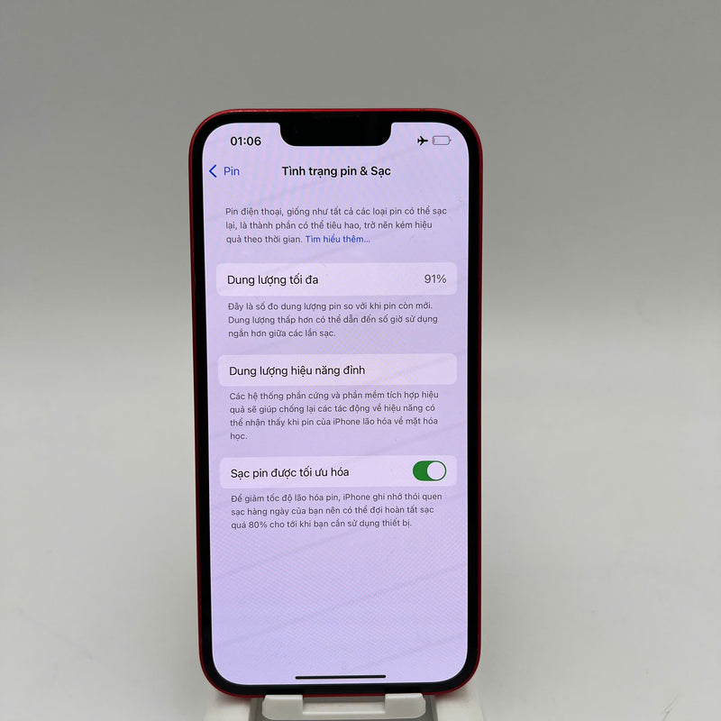 iPhone 13 128GB Đỏ 98% pin 91% Quốc tế từ AU (Không dùng sim AU - viền xước, viền cam xước) - HH7178