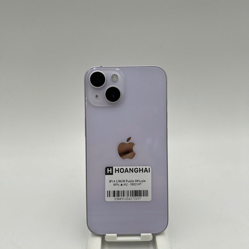 iPhone 14 128GB Tím 98% pin 85% Quốc tế từ AU (Không dùng sim AU)  - HH2197