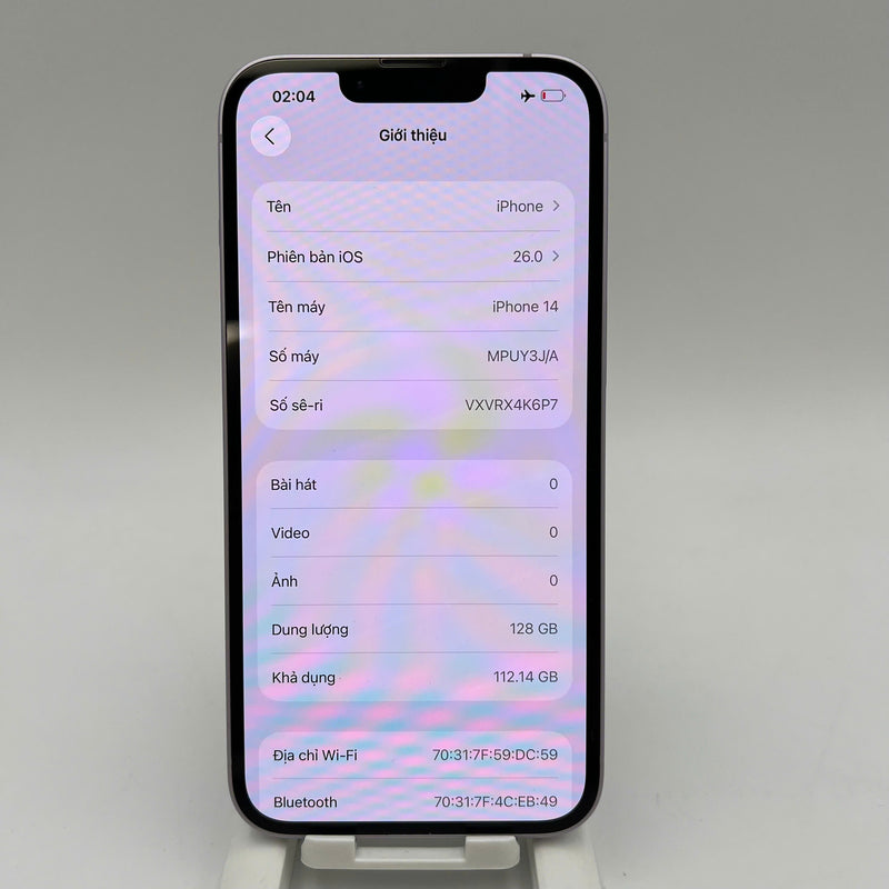 iPhone 14 128GB Tím 98% pin 85% Quốc tế từ AU (Không dùng sim AU)  - HH2197