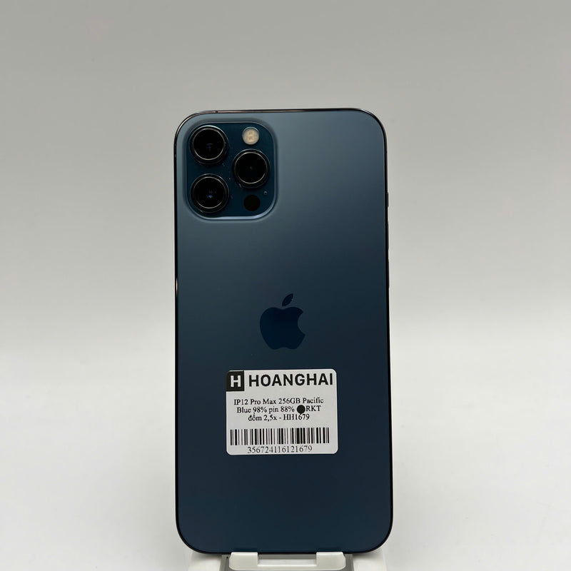 iPhone 12 Pro Max 256GB Xanh Dương 98% pin 88% Máy đã trả hết tiền mạng dùng như Quốc tế Apple (đốm 2,5x) - HH1679