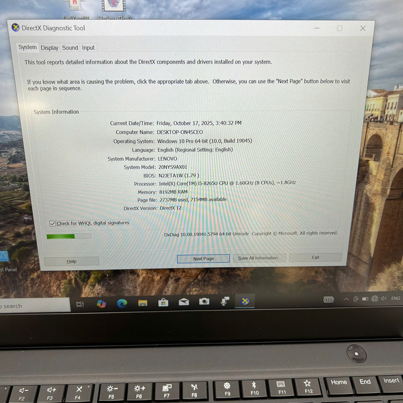 Lenovo T490S 14" i5 - 8265U/ RAM 8GB/ SSD 256GB BPTN Likenew