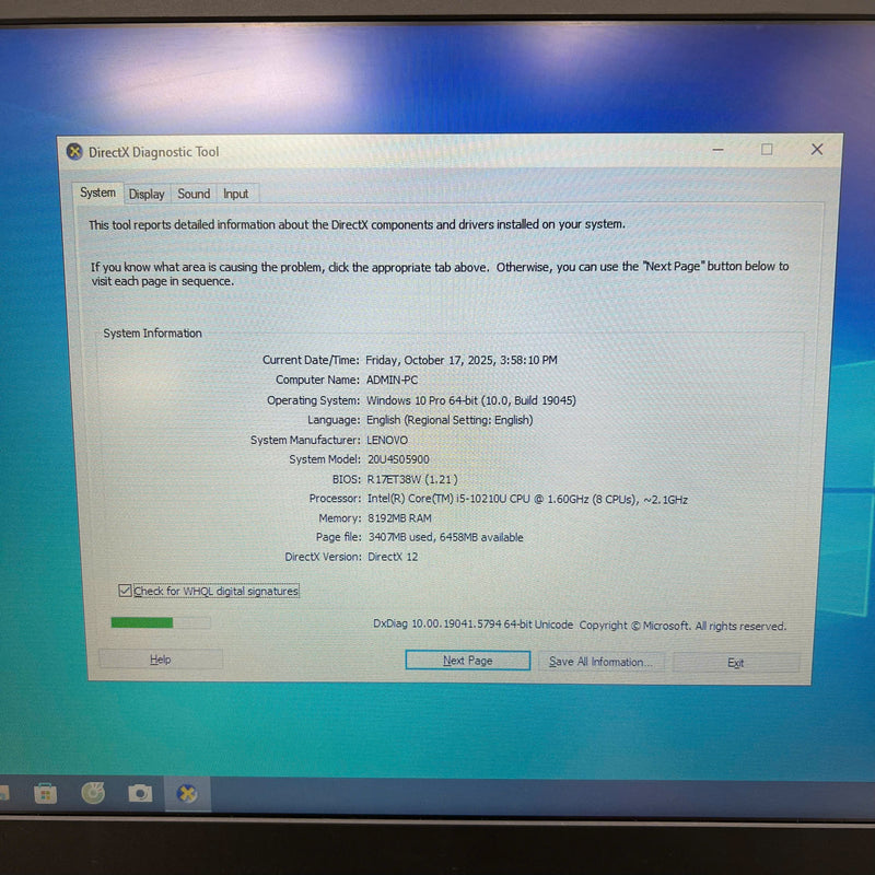 Lenovo L15 15.6" i5 - 10210U/ RAM 8GB/ SSD 256GB BPTN Likenew