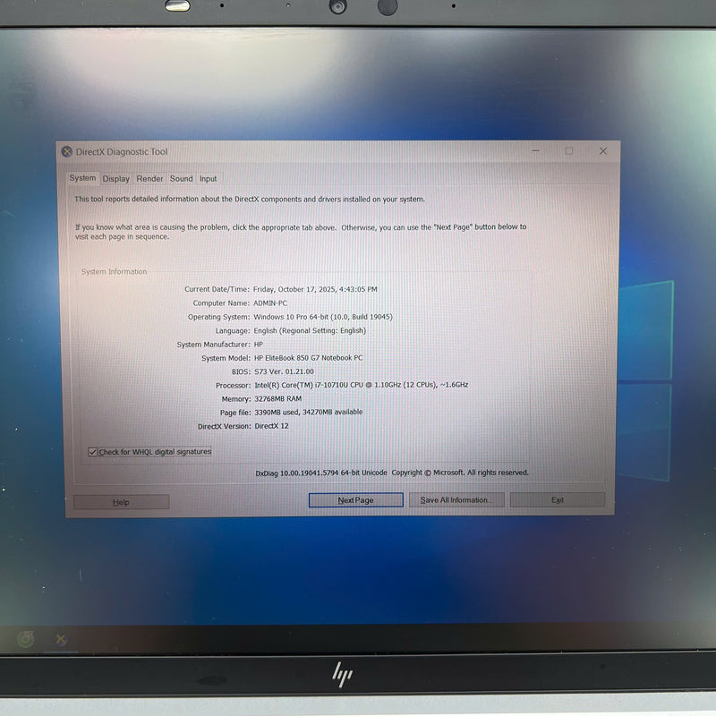 HP Elitebook 850 G7 15.6" Nvidia MX 250 i7 - 10710U/ RAM 32GB/ SSD 512GB BPTN Likenew