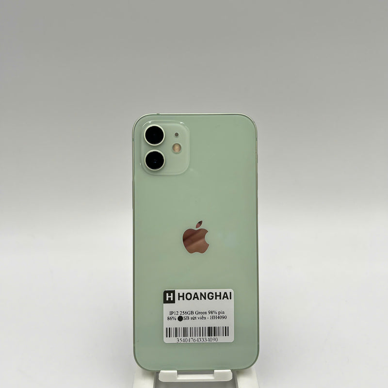 iPhone 12 256GB Xanh Lá 98% pin 86%  Máy đã trả hết tiền mạng dùng như Quốc tế Apple (sứt viền) - HH4090