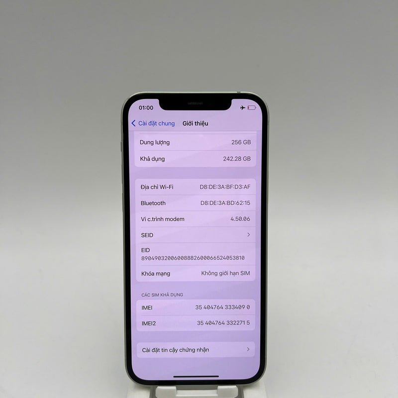 iPhone 12 256GB Xanh Lá 98% pin 86%  Máy đã trả hết tiền mạng dùng như Quốc tế Apple (sứt viền) - HH4090