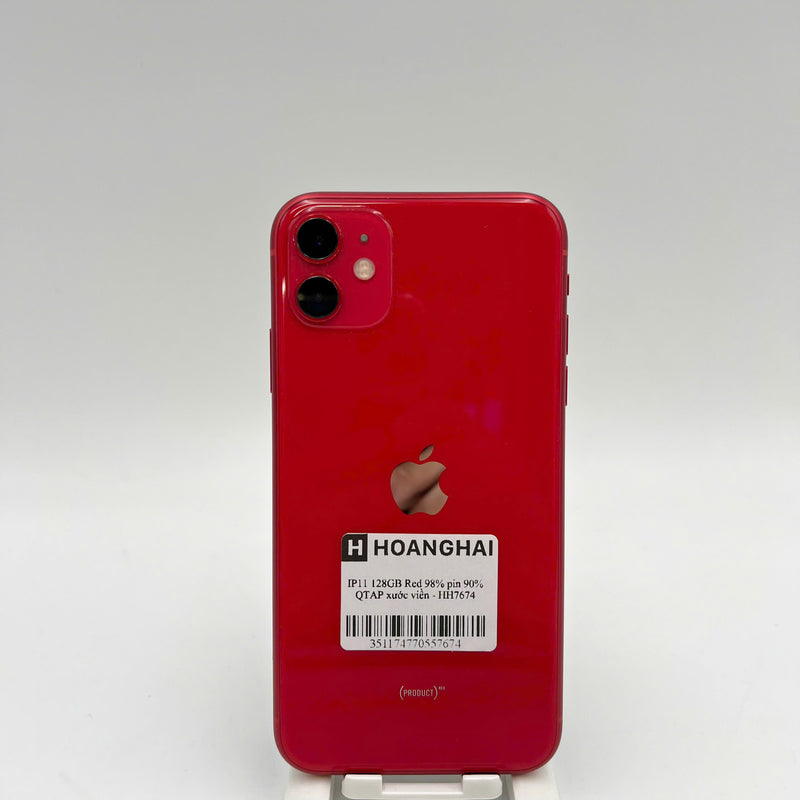 iPhone 11 128GB Đỏ 98% pin 90% Quốc Tế Apple (xước viền) - HH7674