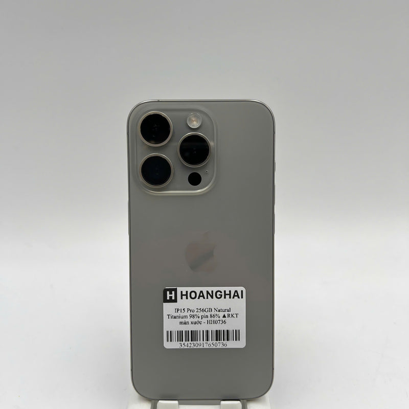 iPhone 15 Pro 256GB Tự Nhiên 98% pin 86% Quốc tế từ RKT (Không dùng sim RKT - màn xước) - HH0736