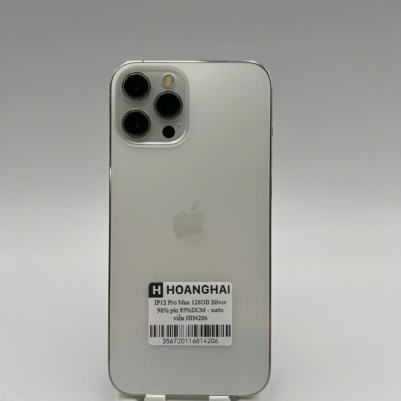 iPhone 12 Pro Max 128GB Bạc 98% pin 85% Máy đã trả hết tiền mạng dùng như Quốc tế Apple (xước viền) - HH4206