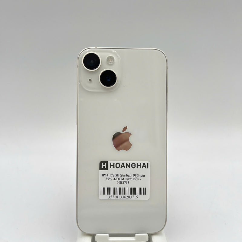 iPhone 14 128GB Trắng 98% pin 85% Quốc tế từ DCM (Không dùng sim DCM - xước viền) - HH3715