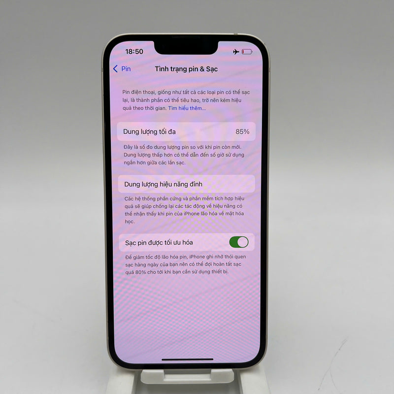 iPhone 14 128GB Trắng 98% pin 85% Quốc tế từ DCM (Không dùng sim DCM - xước viền) - HH3715