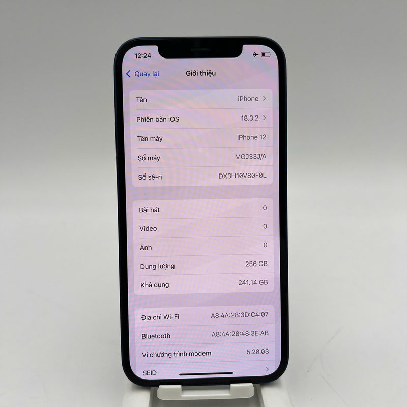 iPhone 12 256GB Xanh dương 98% pin 85% Quốc tế Apple (xước viền) - HH0612