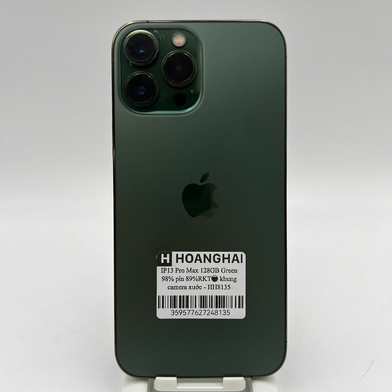 iPhone 13 Pro Max 128GB Xanh Lá 98% pin 89% Máy đã trả hết tiền mạng dùng như Quốc tế Apple  (khung camera xước) - HH8135