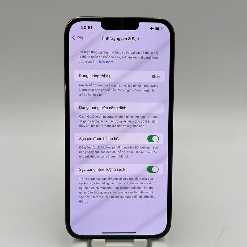 iPhone 13 Pro Max 128GB Xanh Lá 98% pin 89% Máy đã trả hết tiền mạng dùng như Quốc tế Apple  (khung camera xước) - HH8135