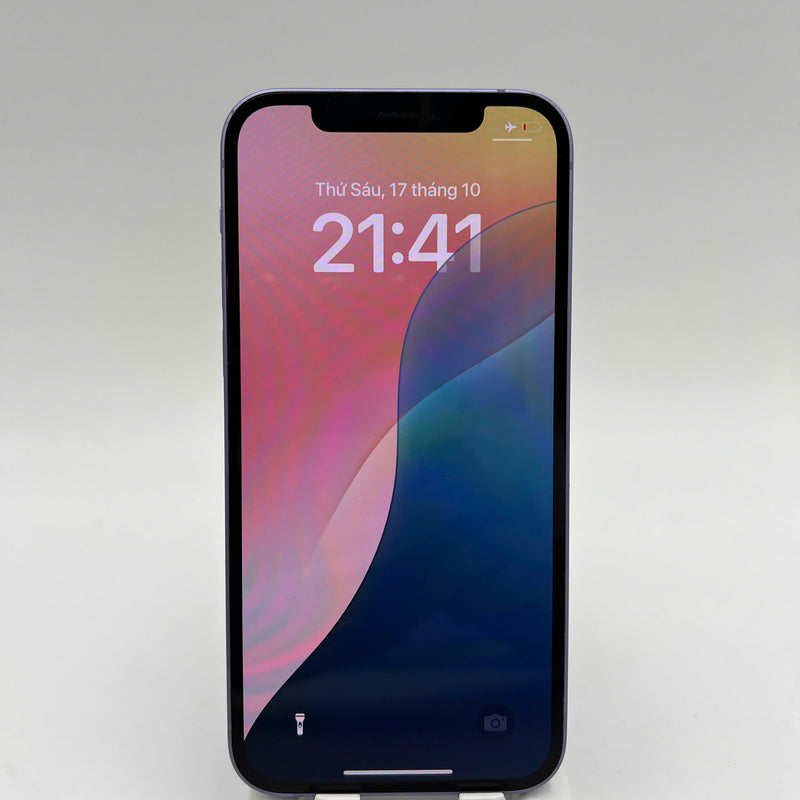 iPhone 12 256GB Tím 98% pin 91% Máy đã trả hết tiền mạng dùng như Quốc tế Apple (pin LKCH, sứt viền) - HH1730
