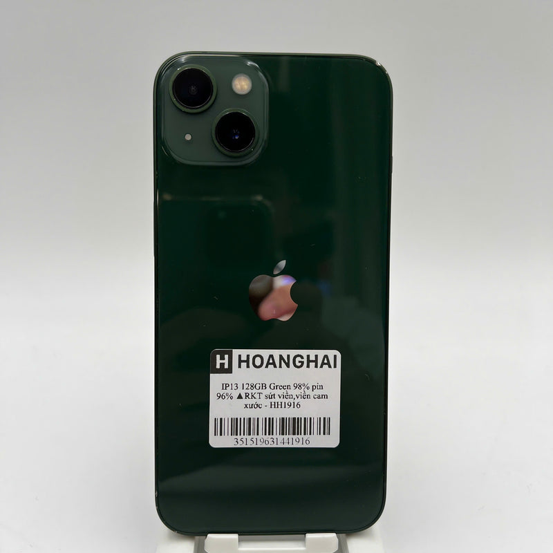 iPhone 13 128GB Xanh Lá 98% pin 96% Quốc tế từ RKT (Không dùng sim RKT - sứt viền, viền cam xước) - HH1916