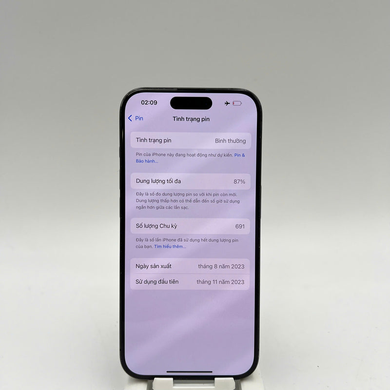 iPhone 15 Pro 256GB Đen 98% pin 87% Quốc tế từ AU (Không dùng sim AU - xước sơn viền, ám mặt lưng, đốm 0.5x/3x) - HH7140