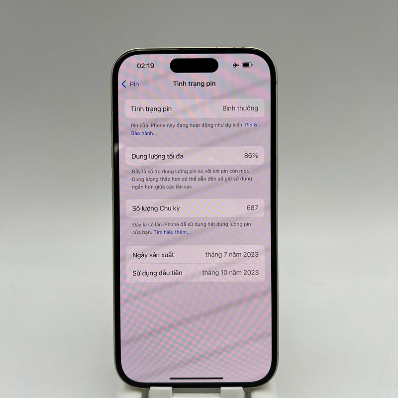 iPhone 15 128GB Vàng 98% pin 86% Quốc tế từ DCM (Không dùng sim DCM - màn xước, viền xước) - HH4780