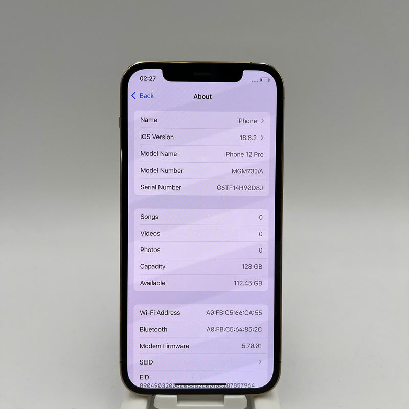 iPhone 12 Pro 128GB Vàng 98% pin 89% Máy đã trả hết tiền mạng dùng như Quốc tế Apple (màn xước) - HH7003