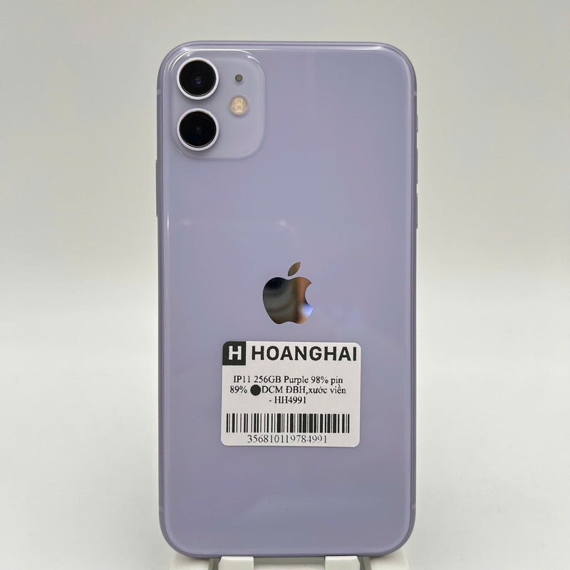 iPhone 11 256GB Tím 98% pin 89% ĐBH Máy đã trả hết tiền mạng dùng như Quốc tế Apple (xước viền) - HH4991