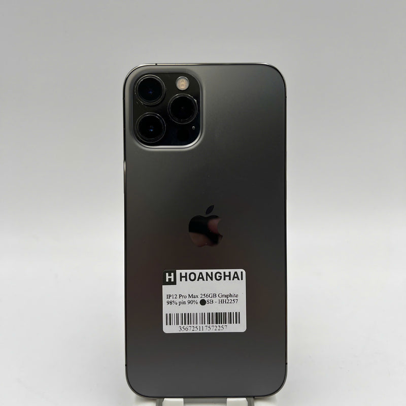 iPhone 12 Pro Max 256GB Đen 98% pin 90% Máy đã trả hết tiền mạng dùng như Quốc tế Apple  - HH2257