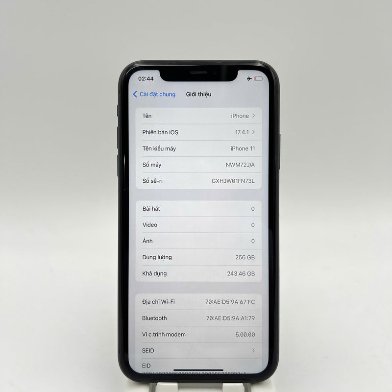 iPhone 11 256GB Đen 98% pin 99% ĐBH Máy đã trả hết tiền mạng dùng như Quốc tế Apple (mặt lưng xước) - HH1756