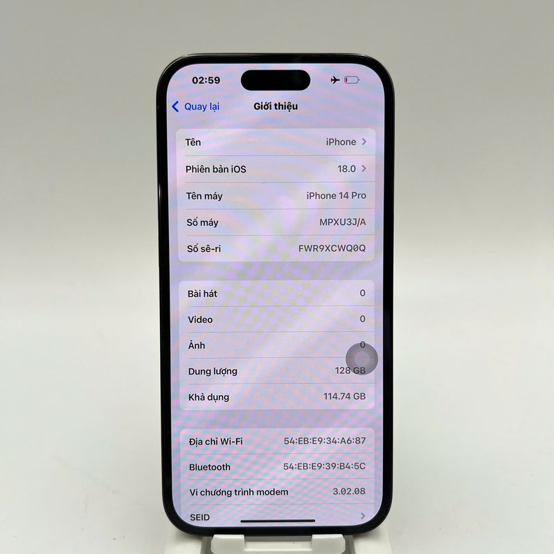 iPhone 14 Pro 128GB Đen 98% pin 86% Quốc tế Apple (màn xước, móp viền) - HH4633