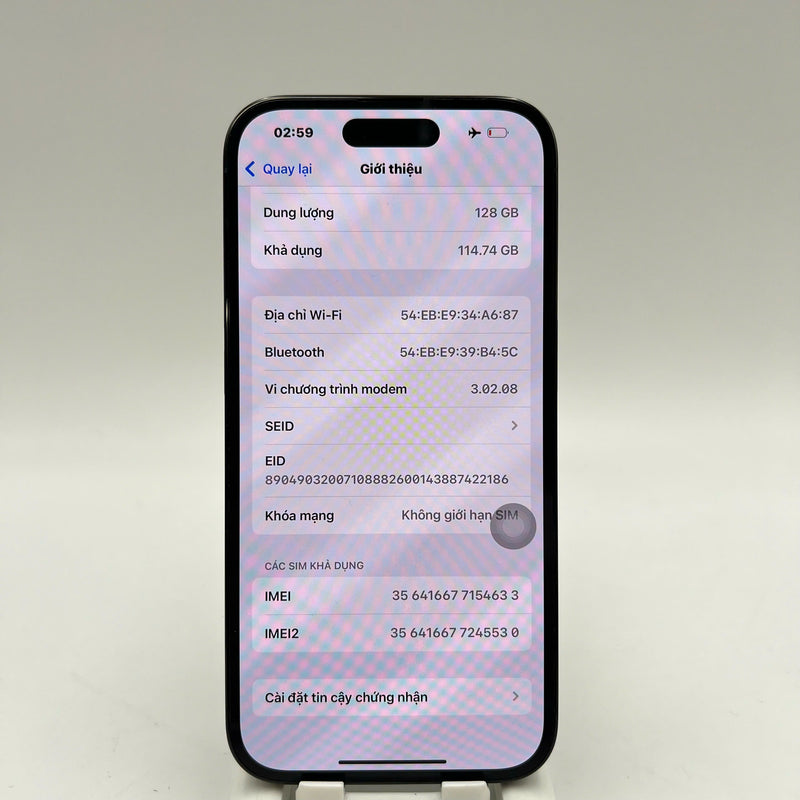 iPhone 14 Pro 128GB Đen 98% pin 86% Quốc tế Apple (màn xước, móp viền) - HH4633