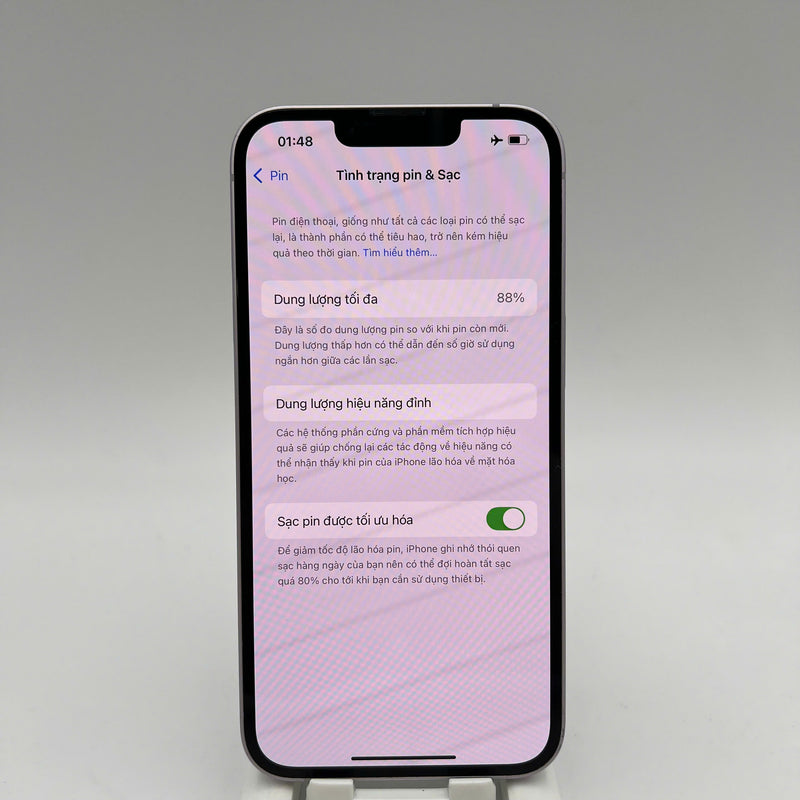 iPhone 14 256GB Tím 98% pin 88% Máy đã trả hết tiền mạng dùng như Quốc tế Apple (màn và viền xước) - HH8115