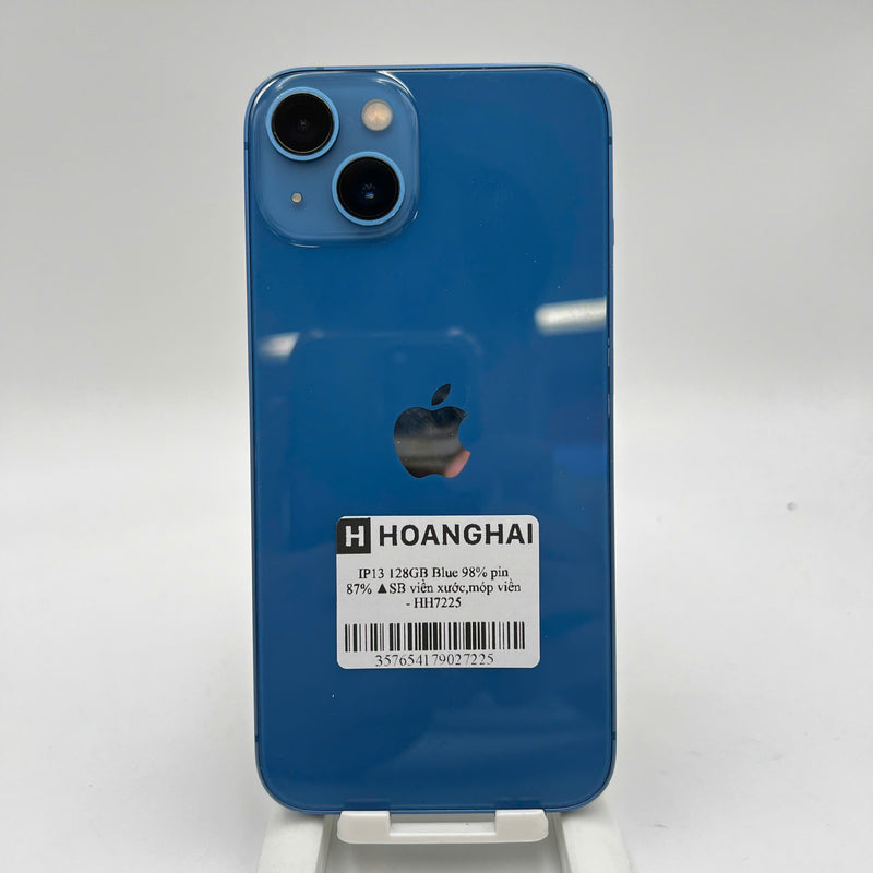 iPhone 13 128GB Xanh Dương 98% pin 87% Quốc tế từ SB (Không dùng sim SB - viền xước,móp viền) - HH7225