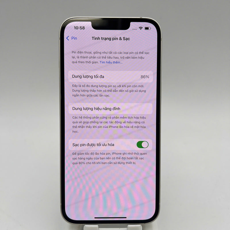 iPhone 13 128GB Trắng 98% pin 86% Máy đã trả hết tiền mạng dùng như Quốc tế Apple  - HH9121