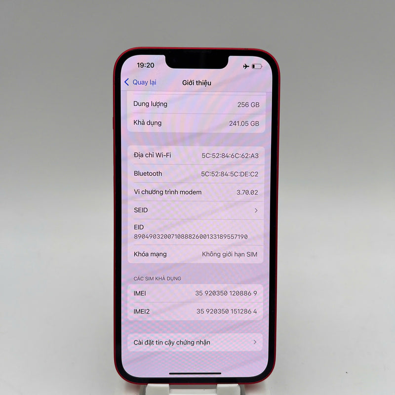 iPhone 14 256GB Đỏ 98% pin 86%  Máy đã trả hết tiền mạng dùng như Quốc tế Apple (xước sơn viền) - HH8869