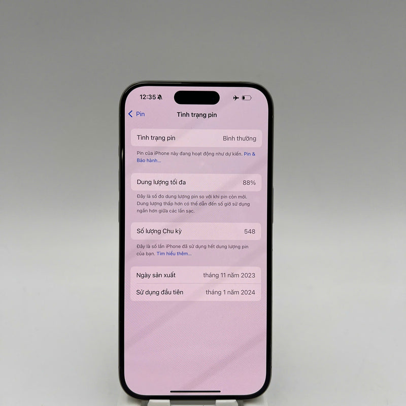 iPhone 15 Pro 256GB Tự Nhiên 98% pin 88% Quốc Tế Apple  - HH0404