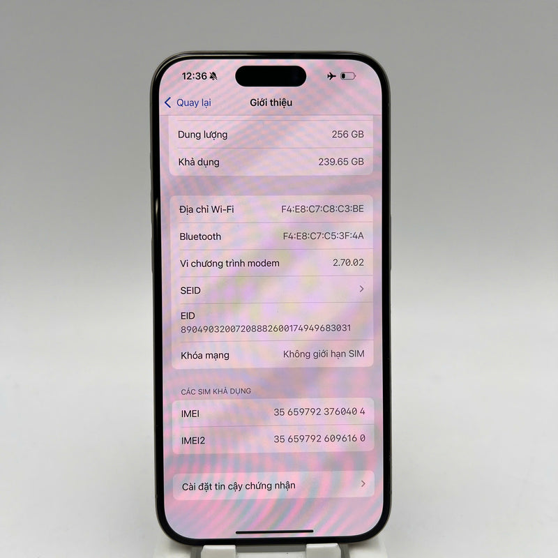 iPhone 15 Pro 256GB Tự Nhiên 98% pin 88% Quốc Tế Apple  - HH0404