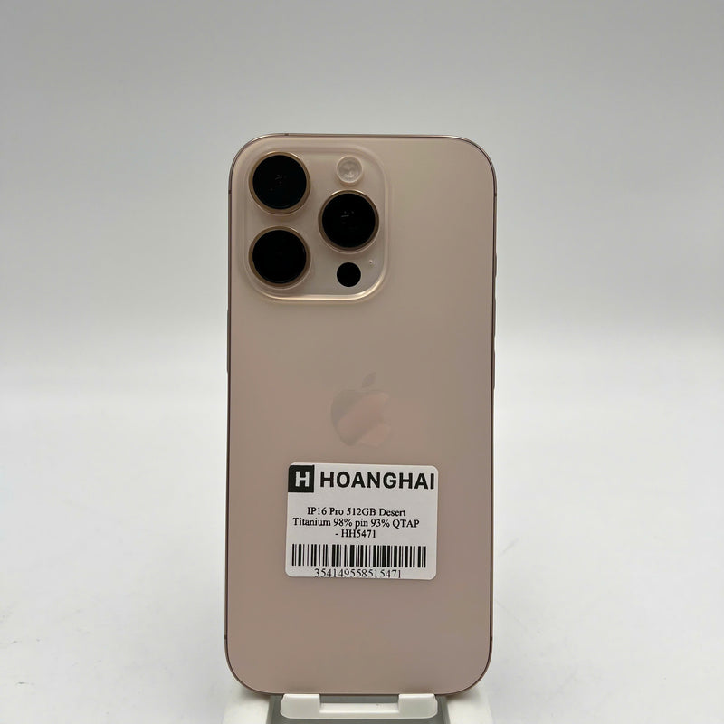 iPhone 16 Pro 512GB Vàng Sa Mạc 98% pin 93% Quốc Tế Apple  - HH5471