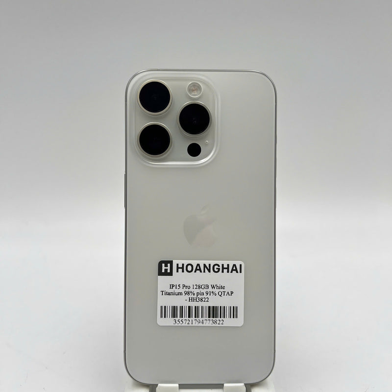 iPhone 15 Pro 128GB Trắng 98% pin 91% Quốc Tế Apple  - HH3822