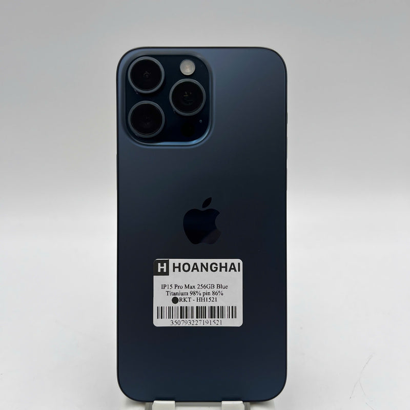 iPhone 15 Pro Max 256GB Xanh dương 98% pin 86% Máy đã trả hết tiền mạng dùng như Quốc tế Apple - HH1521