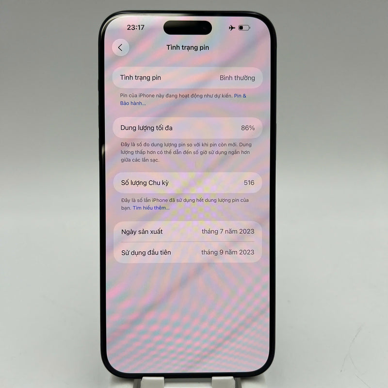 iPhone 15 Pro Max 256GB Xanh dương 98% pin 86% Máy đã trả hết tiền mạng dùng như Quốc tế Apple - HH1521