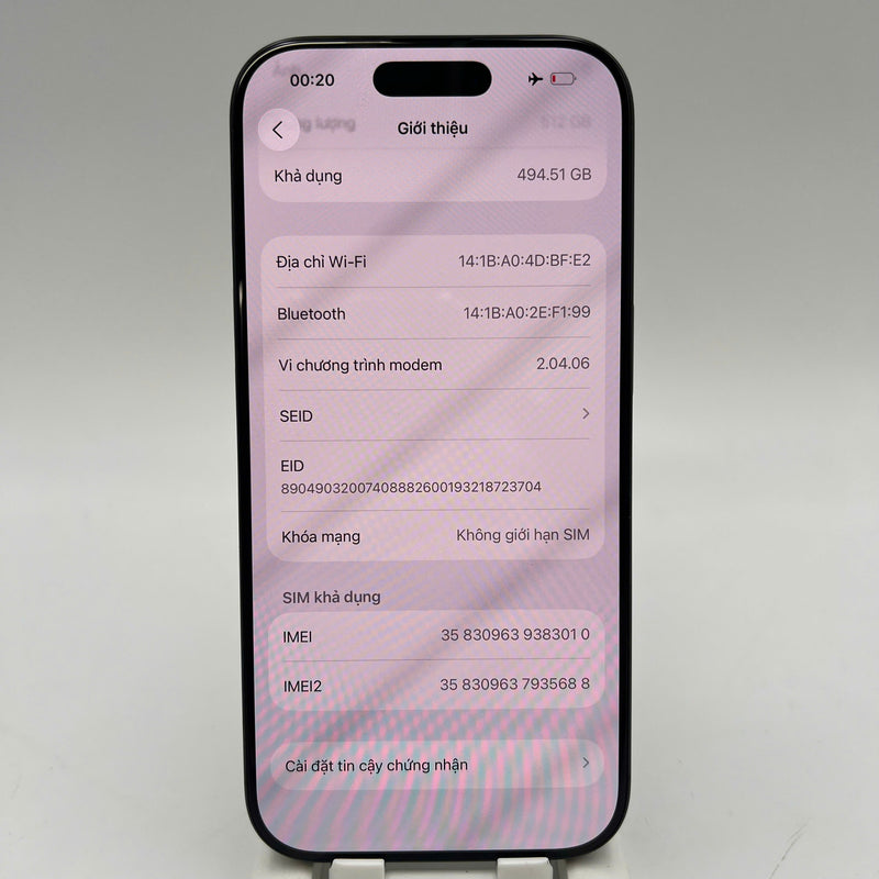 iPhone 16 Pro 512GB Đen 98% pin 99% Quốc tế từ AU (Không dùng sim AU)  - HH3010