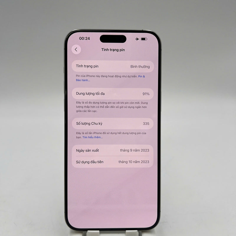 iPhone 15 Pro Max 256GB Tự Nhiên 98% pin 91% Quốc tế Apple - HH3877