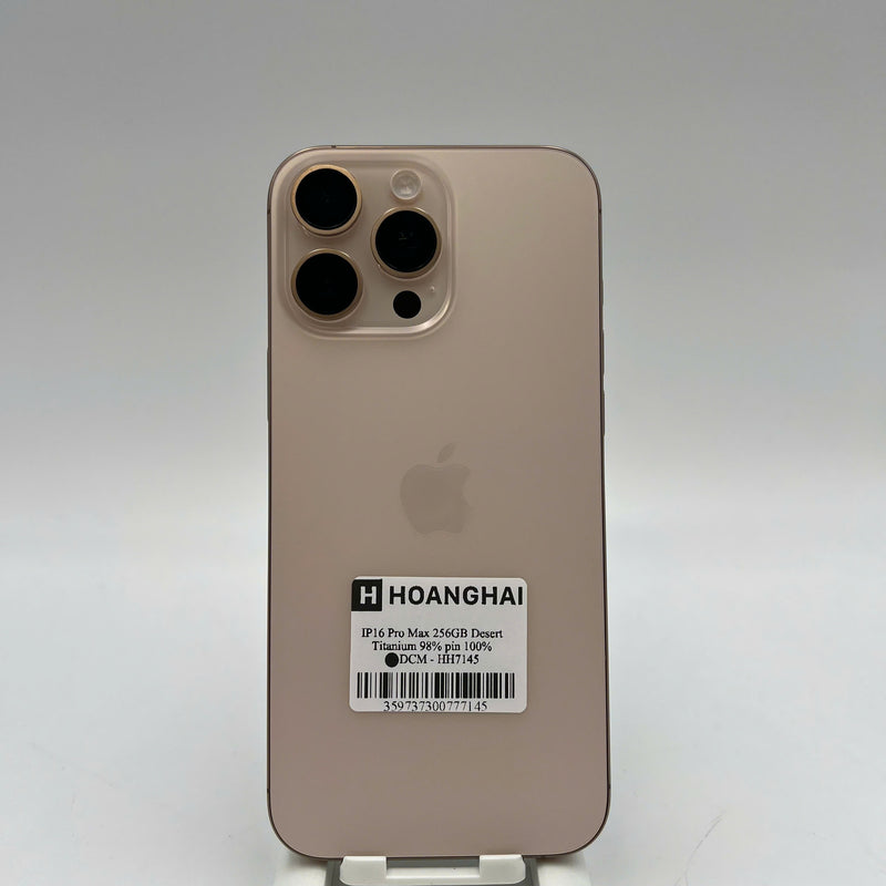 iPhone 16 Pro Max 256GB Vàng Sa Mạc 98% pin 100% Máy đã trả hết tiền mạng dùng như Quốc tế Apple  - HH7145