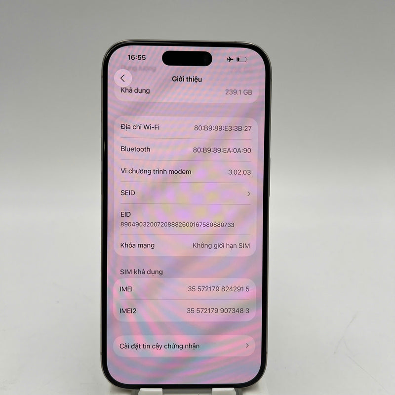 iPhone 15 Pro 256GB Tự Nhiên 98% pin 85% Quốc Tế Apple  - HH2915