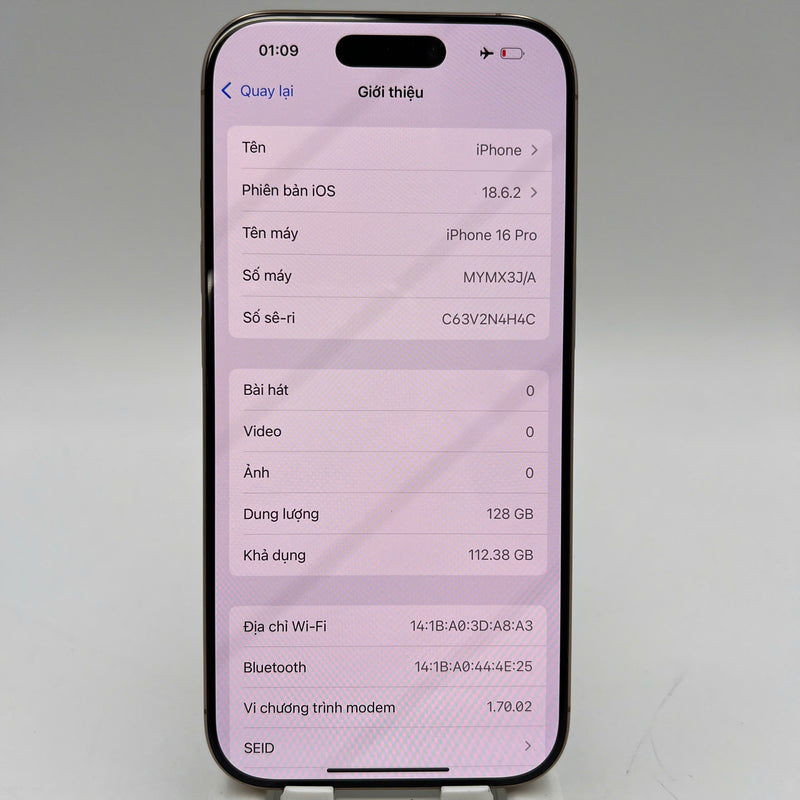 iPhone 16 Pro 128GB Vàng Sa Mạc 98% pin 93% Quốc Tế Apple  - HH4639