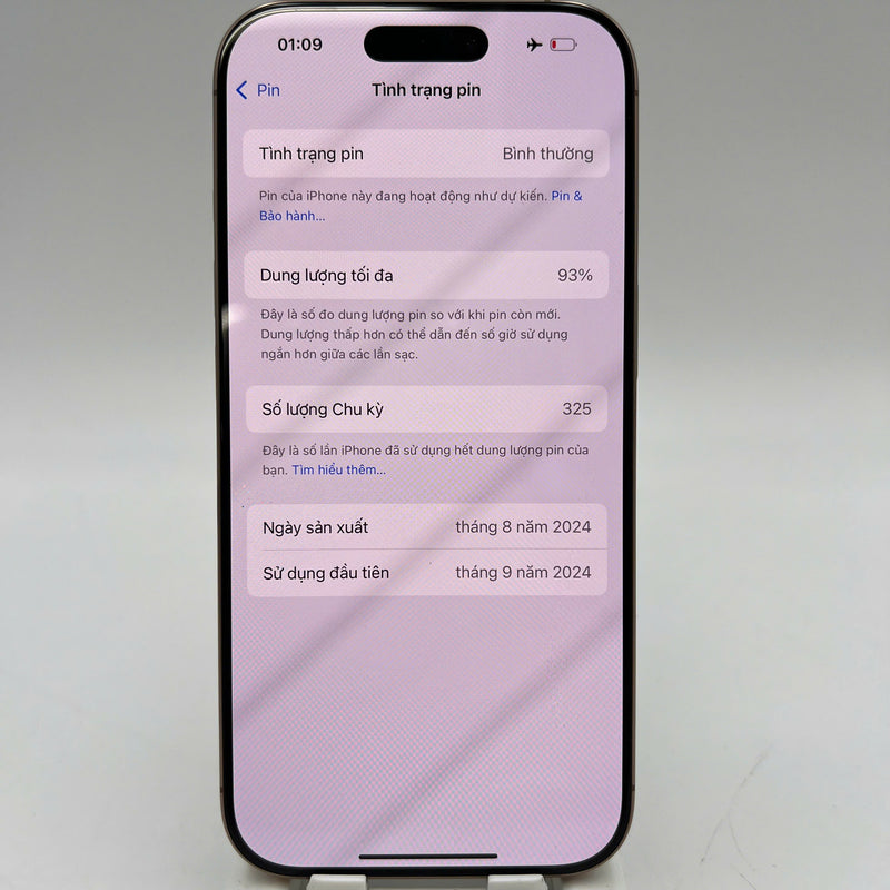 iPhone 16 Pro 128GB Vàng Sa Mạc 98% pin 93% Quốc Tế Apple  - HH4639