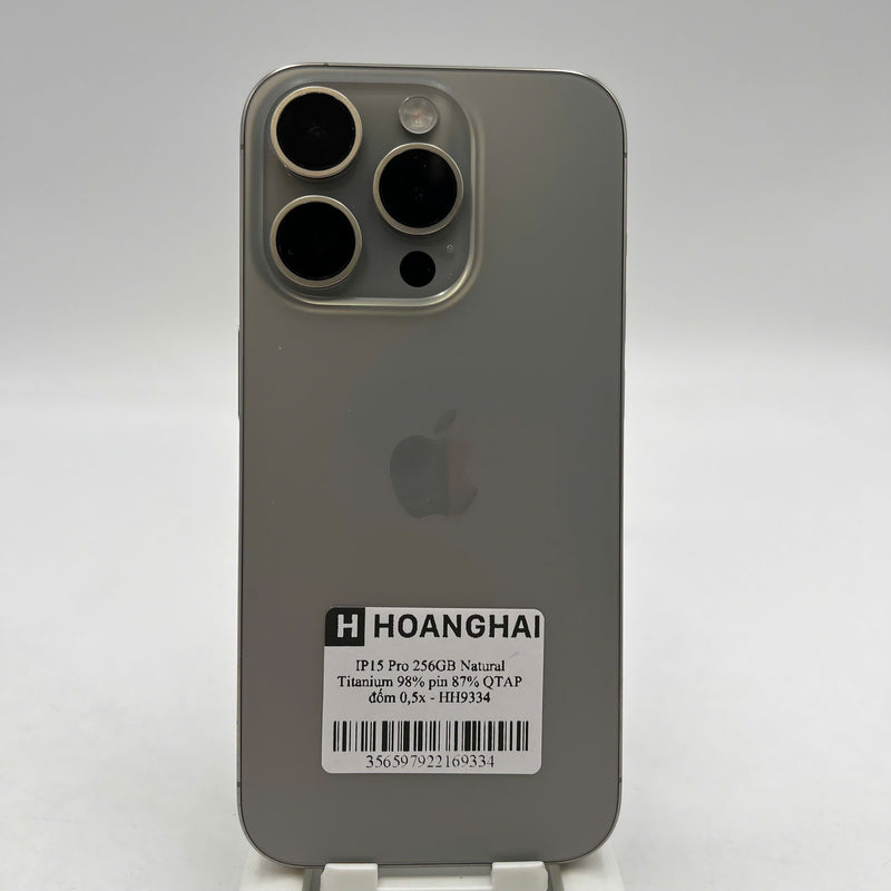 iPhone 15 Pro 256GB Tự Nhiên 98% pin 87% Quốc Tế Apple (đốm 0.5x) - HH9334