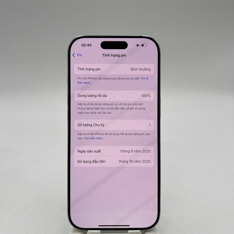 iPhone 16 Pro 256GB Trắng 100% ĐBH Quốc tế từ SB (Không dùng sim SB) - HH8256