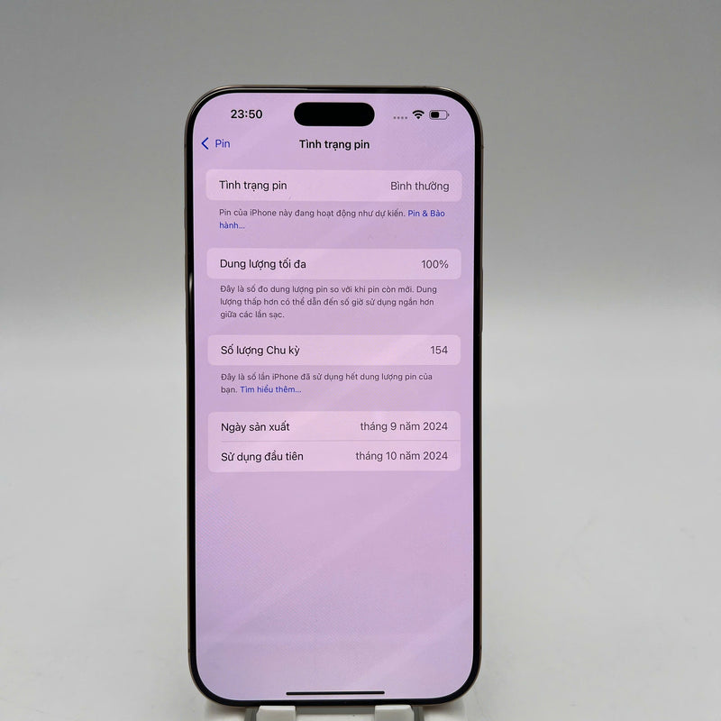 iPhone 16 Pro Max 256GB Vàng Sa Mạc 98% pin 100% Quốc tế Apple - HH7316